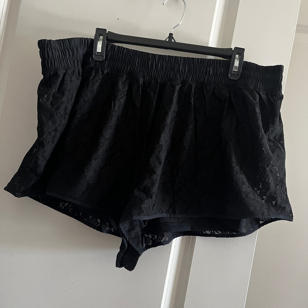 NEW OFFLINE Aerie Lace‎ Low Rise Shorts Black XXL NWT